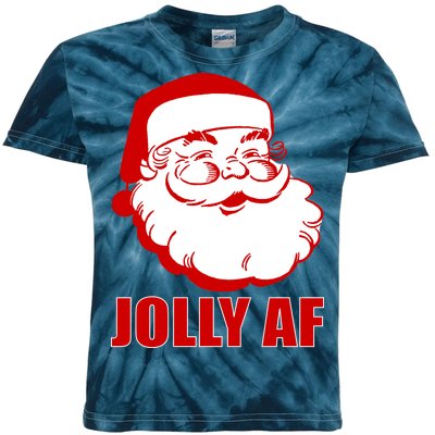 Jolly AF Santa Christmas Kids Tie-Dye T-Shirt