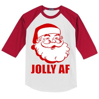 Jolly AF Santa Christmas Kids Colorblock Raglan Jersey