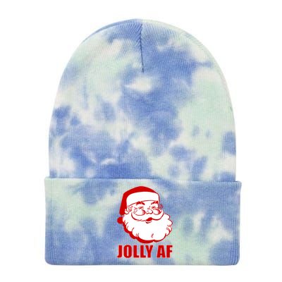 Jolly AF Santa Christmas Tie Dye 12in Knit Beanie