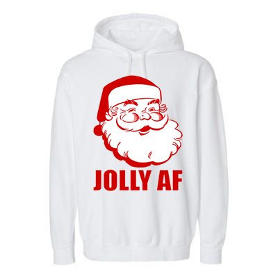 Jolly AF Santa Christmas Garment-Dyed Fleece Hoodie