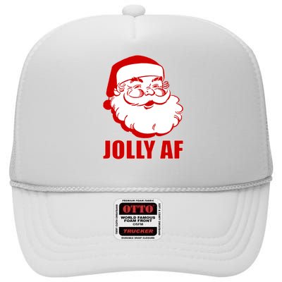 Jolly AF Santa Christmas High Crown Mesh Back Trucker Hat