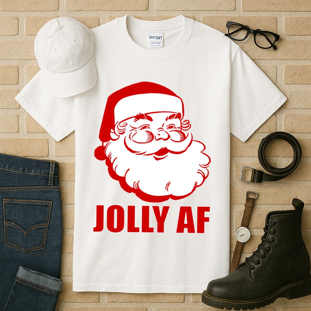 Jolly AF Santa Christmas Tall T-Shirt