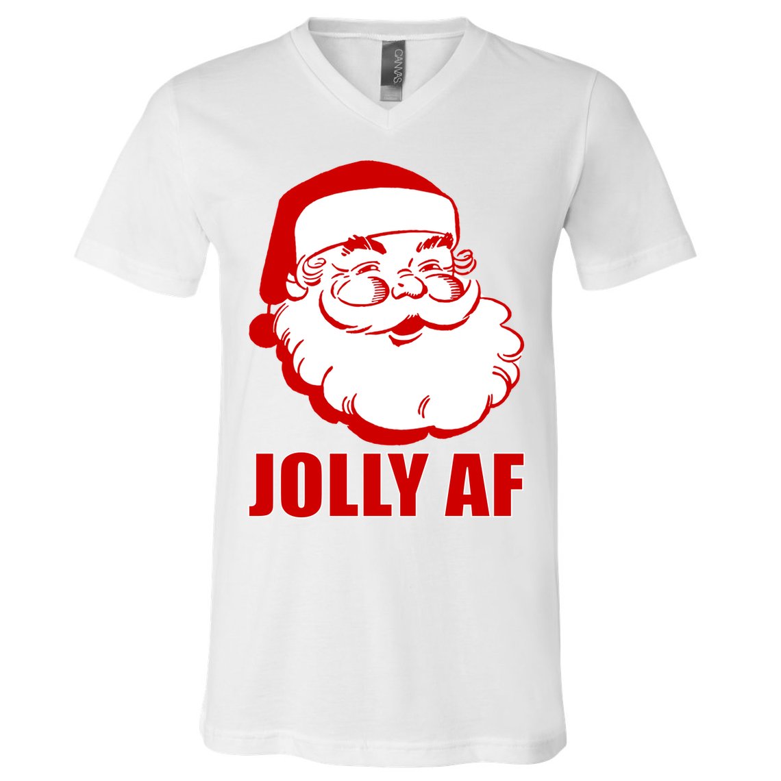 Jolly AF Santa Christmas V-Neck T-Shirt