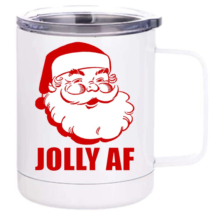 Jolly AF Santa Christmas 12 oz Stainless Steel Tumbler Cup