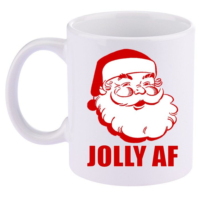 Jolly AF Santa Christmas 11oz C Handle Ceramic Mug