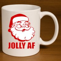 Jolly AF Santa Christmas 11oz C Handle Ceramic Mug