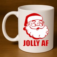 Jolly AF Santa Christmas 11oz C Handle Ceramic Mug