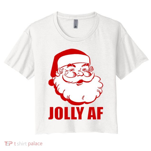 Jolly AF Santa Christmas Crop Top