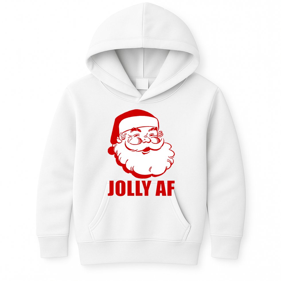 Jolly AF Santa Christmas Kids Hoodie