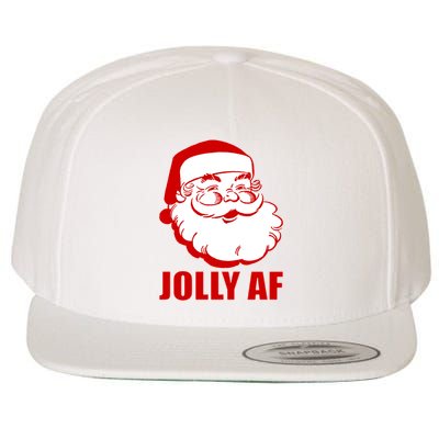 Jolly AF Santa Christmas Wool Snapback Cap