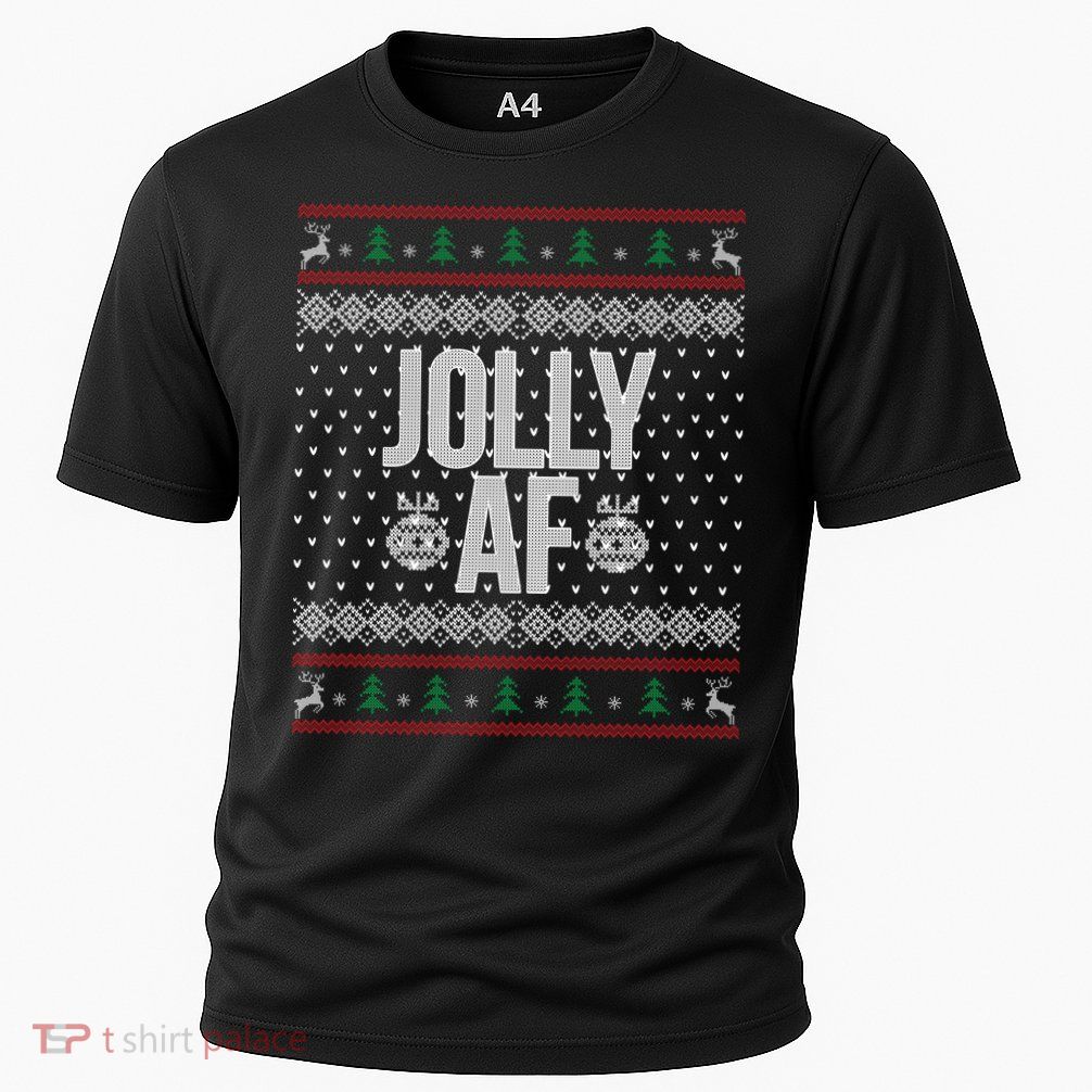Jolly AF Ugly Christmas Cooling Performance Crew T-Shirt