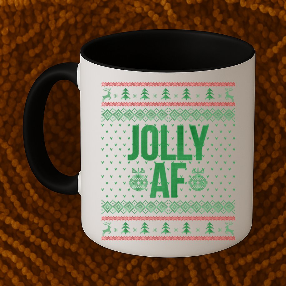Jolly AF Ugly Christmas Mug