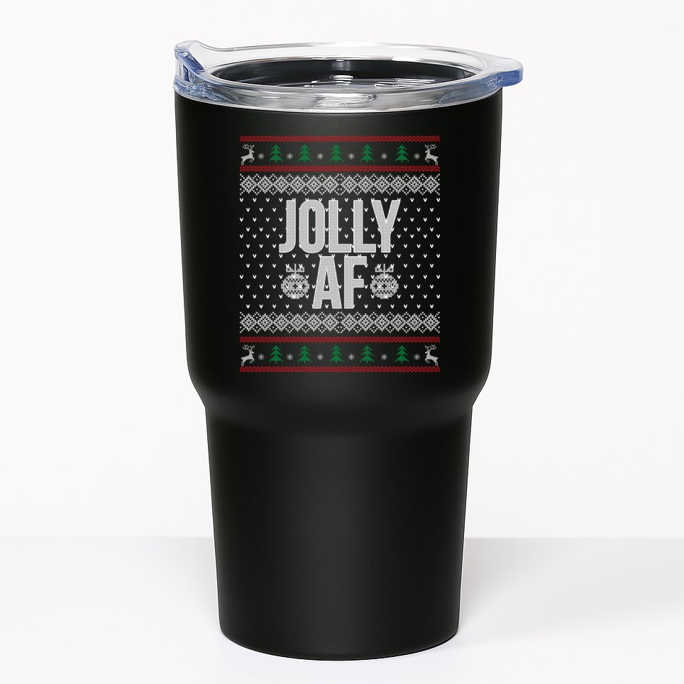 Jolly AF Ugly Christmas Tumbler