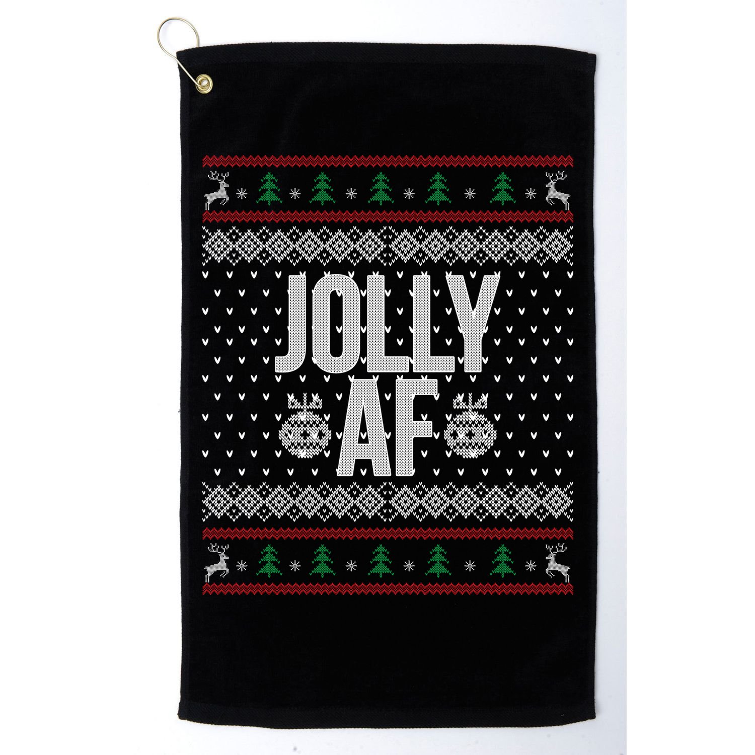 Jolly AF Ugly Christmas Golf Towel