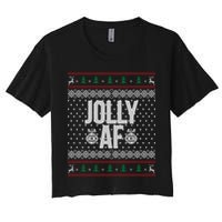 Jolly AF Ugly Christmas Women's Crop Top Tee