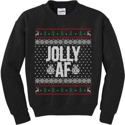 Jolly AF Ugly Christmas Kids Sweatshirt