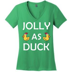 Jolly As Duck Women's V-Neck T-Shirt