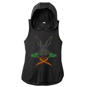 Jolly Roger Easter Bunny Crossbone Carrots Rabbit Ladies PosiCharge Tri-Blend Wicking Draft Hoodie Tank