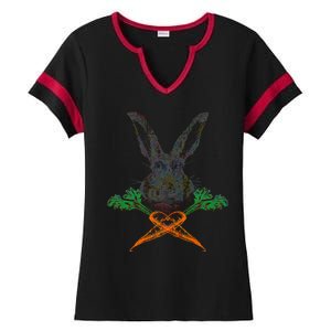 Jolly Roger Easter Bunny Crossbone Carrots Rabbit Ladies Halftime Notch Neck Tee