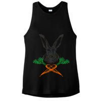 Jolly Roger Easter Bunny Crossbone Carrots Rabbit Ladies PosiCharge Tri-Blend Wicking Tank