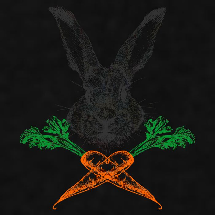 Jolly Roger Easter Bunny Crossbone Carrots Rabbit Ladies PosiCharge Tri-Blend Wicking Tank