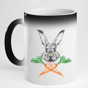 Jolly Roger Easter Bunny Crossbone Carrots Rabbit 11oz Black Color Changing Mug