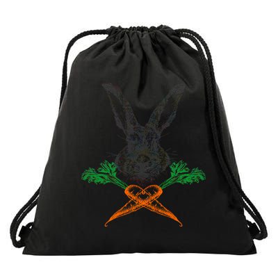 Jolly Roger Easter Bunny Crossbone Carrots Rabbit Drawstring Bag
