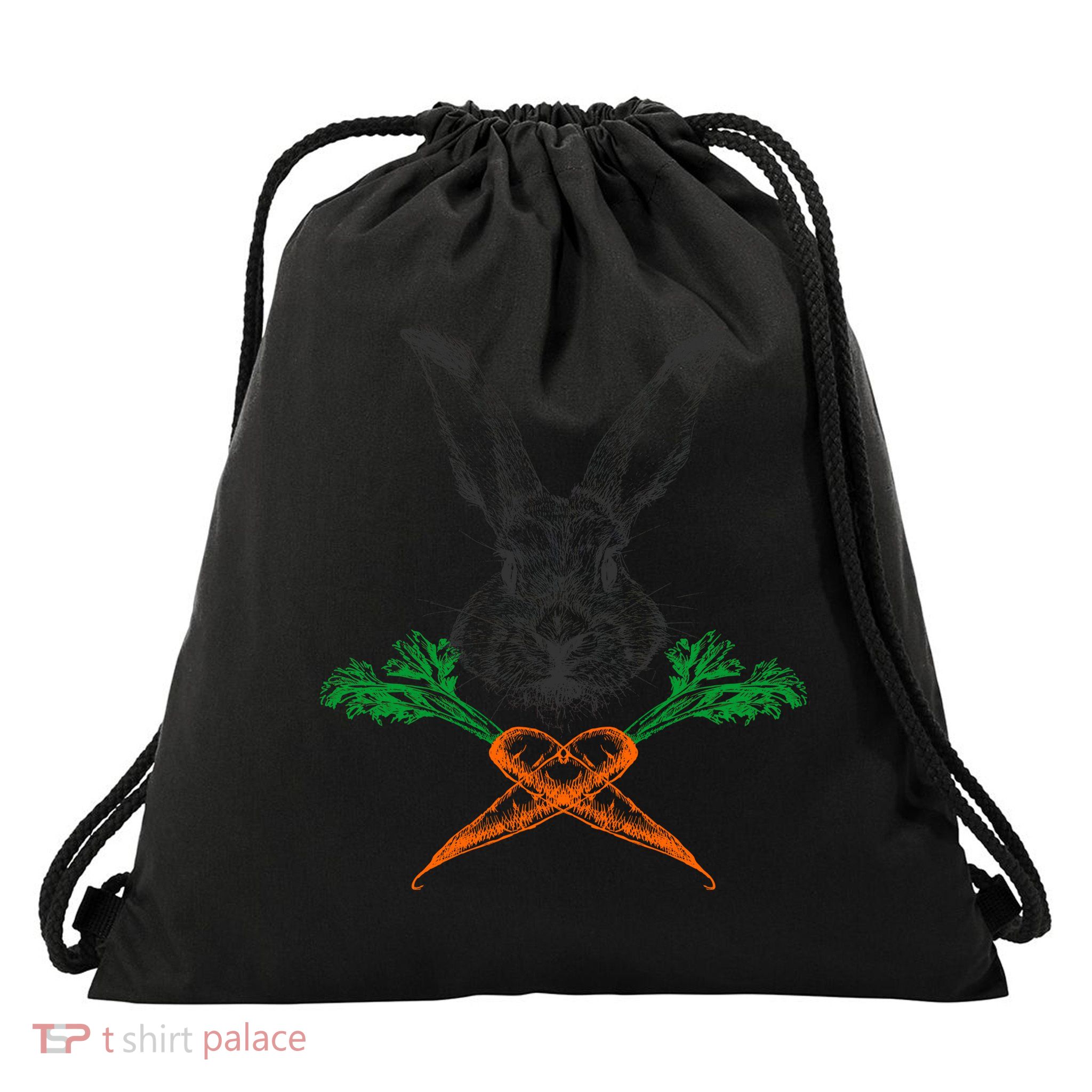 Jolly Roger Easter Bunny Crossbone Carrots Rabbit Drawstring Bag