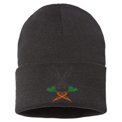Jolly Roger Easter Bunny Crossbone Carrots Rabbit Sustainable Knit Beanie