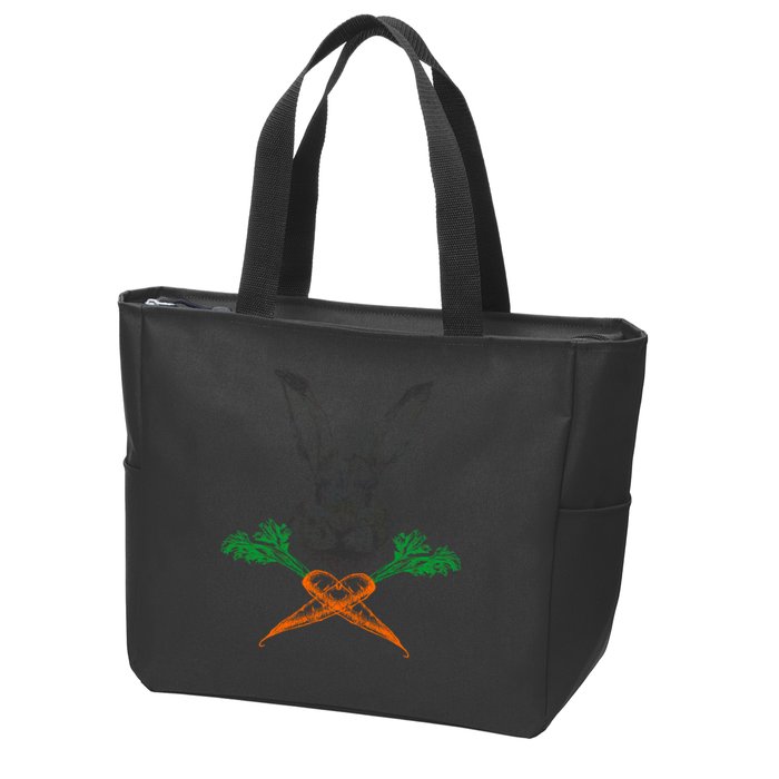 Jolly Roger Easter Bunny Crossbone Carrots Rabbit Zip Tote Bag