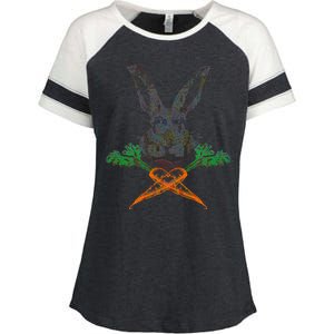 Jolly Roger Easter Bunny Crossbone Carrots Rabbit Enza Ladies Jersey Colorblock Tee