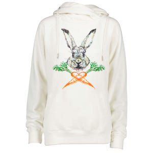 Jolly Roger Easter Bunny Crossbone Carrots Rabbit Womens Funnel Neck Pullover Hood