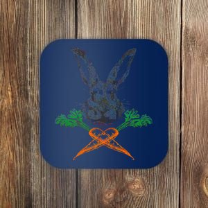 Jolly Roger Easter Bunny Crossbone Carrots Rabbit Coaster