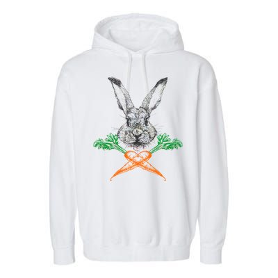 Jolly Roger Easter Bunny Crossbone Carrots Rabbit Garment-Dyed Fleece Hoodie
