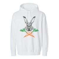 Jolly Roger Easter Bunny Crossbone Carrots Rabbit Garment-Dyed Fleece Hoodie