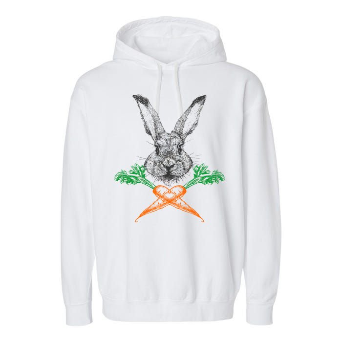 Jolly Roger Easter Bunny Crossbone Carrots Rabbit Garment-Dyed Fleece Hoodie