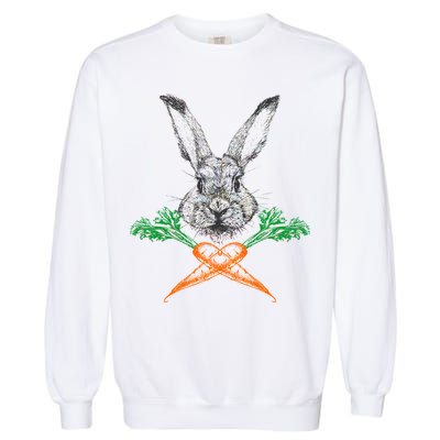 Jolly Roger Easter Bunny Crossbone Carrots Rabbit Garment-Dyed Sweatshirt