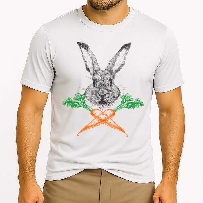 Jolly Roger Easter Bunny Crossbone Carrots Rabbit Performance Shirt