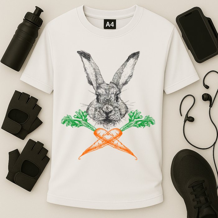 Jolly Roger Easter Bunny Crossbone Carrots Rabbit Performance Shirt