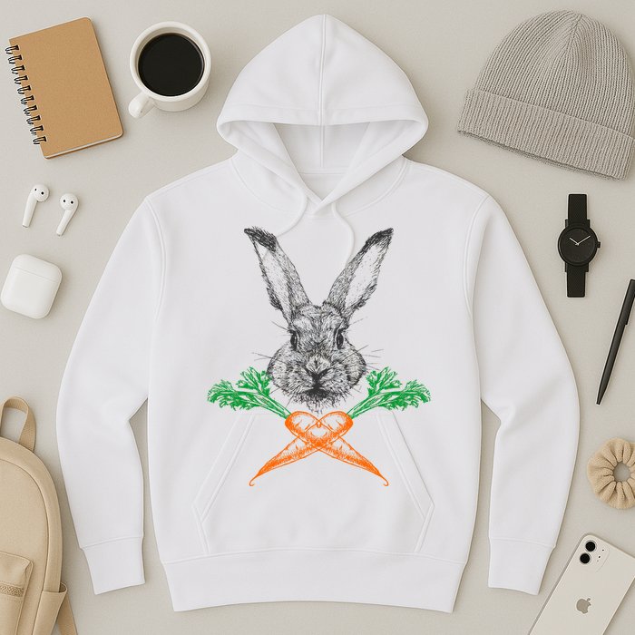 Jolly Roger Easter Bunny Crossbone Carrots Rabbit Hoodie