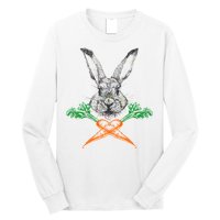 Jolly Roger Easter Bunny Crossbone Carrots Rabbit Long Sleeve Shirt