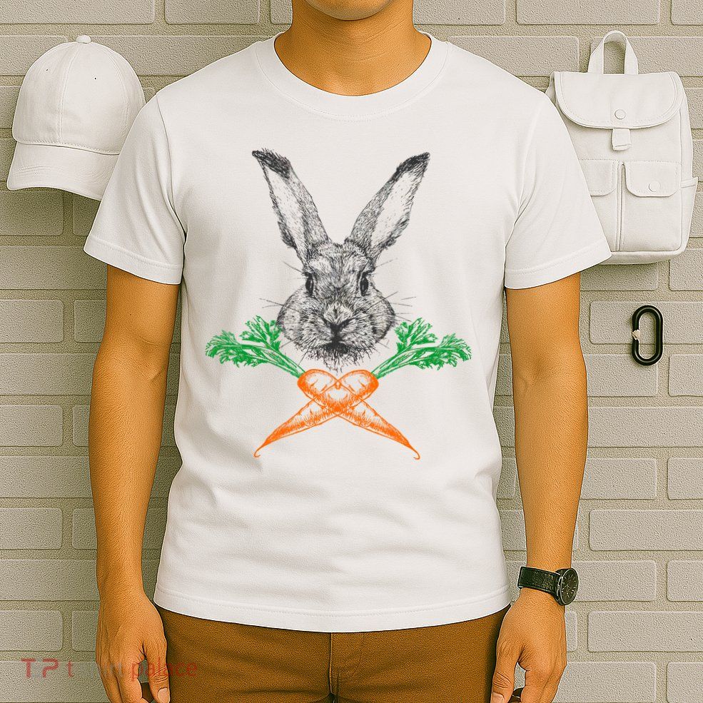 Jolly Roger Easter Bunny Crossbone Carrots Rabbit T-Shirt