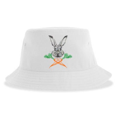 Jolly Roger Easter Bunny Crossbone Carrots Rabbit Sustainable Bucket Hat