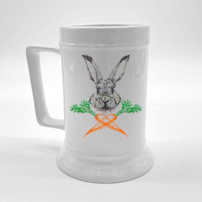 Jolly Roger Easter Bunny Crossbone Carrots Rabbit Beer Stein