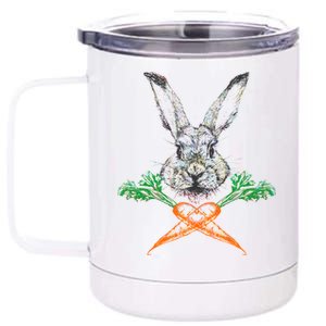 Jolly Roger Easter Bunny Crossbone Carrots Rabbit 12 oz Stainless Steel Tumbler Cup