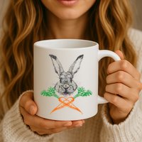 Jolly Roger Easter Bunny Crossbone Carrots Rabbit Mug