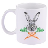 Jolly Roger Easter Bunny Crossbone Carrots Rabbit 11oz C Handle Ceramic Mug