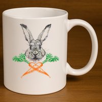 Jolly Roger Easter Bunny Crossbone Carrots Rabbit 11oz C Handle Ceramic Mug