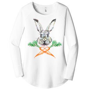 Jolly Roger Easter Bunny Crossbone Carrots Rabbit Women's Perfect Tri Tunic Long Sleeve Shirt