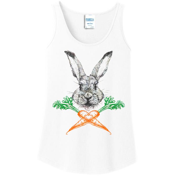 Jolly Roger Easter Bunny Crossbone Carrots Rabbit Ladies Essential Tank